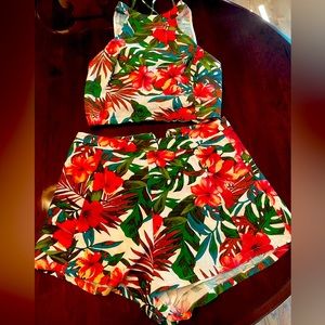 American Thread 2 Piece Tropical Short Set Size Medium